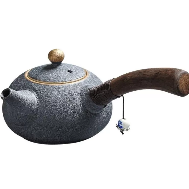 Théière-en-fonte Théières Japonaises>Théière Kyusu artisanale en céramique