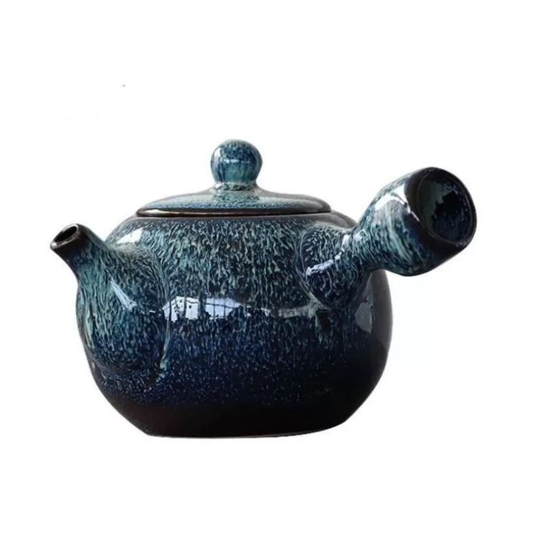 Théière-en-fonte Théières Japonaises>Théière Kyusu bleu